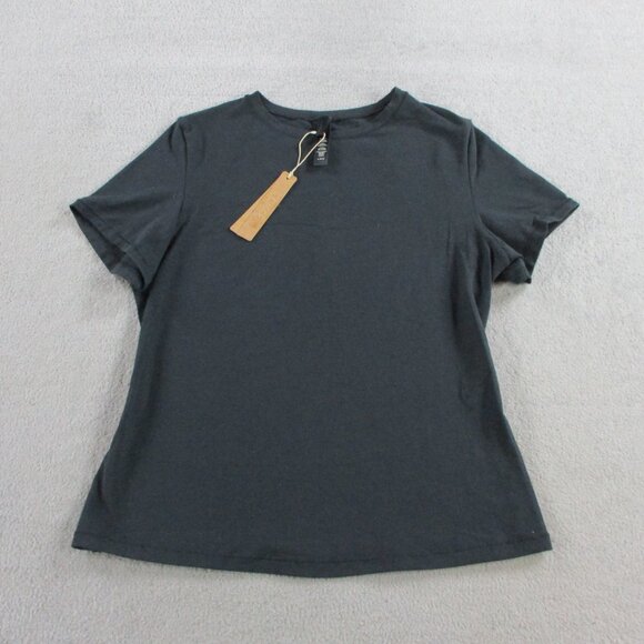 SKIMS Cotton Jersey T Shirt Womens Large Soot Black Short Sleeve Casual Crewneck - Picture 2 of 8